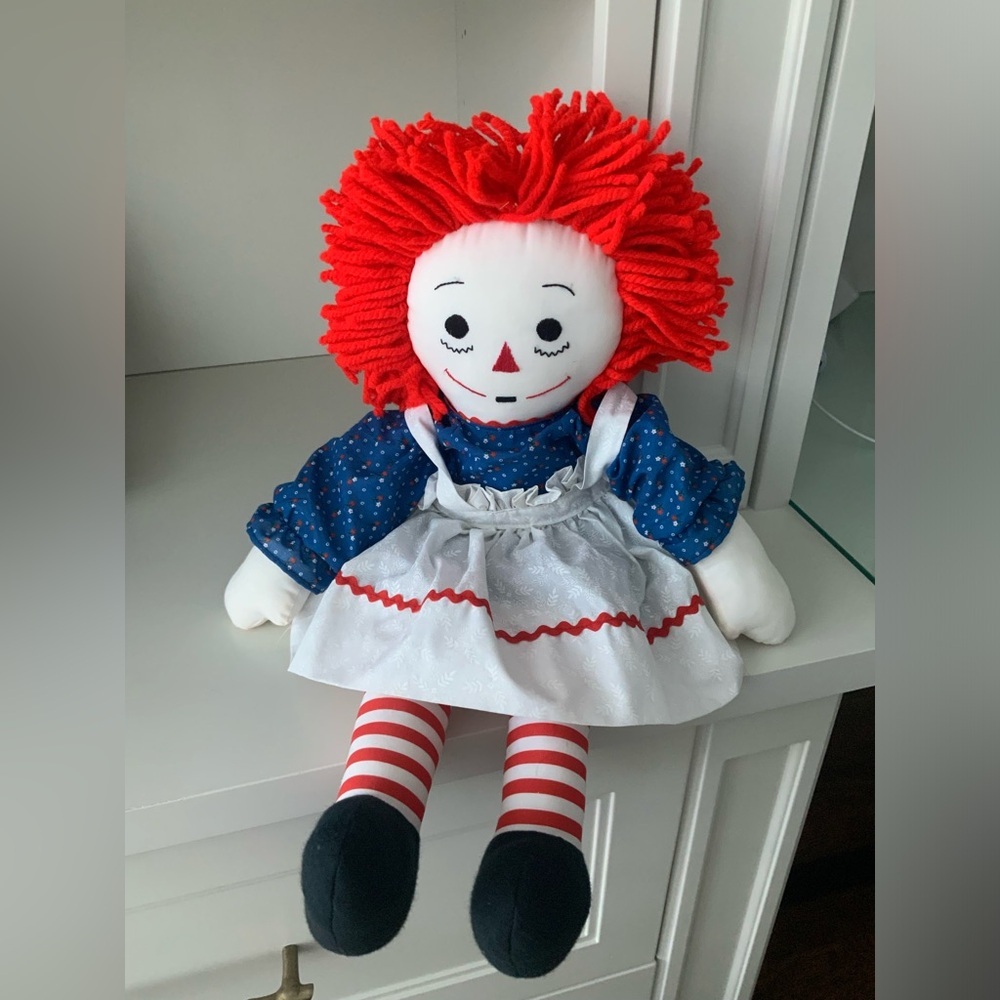 Vintage 80’S RAGGEDY ANN Rag Plush Doll 27 Inches Tall Large Adorable Classic